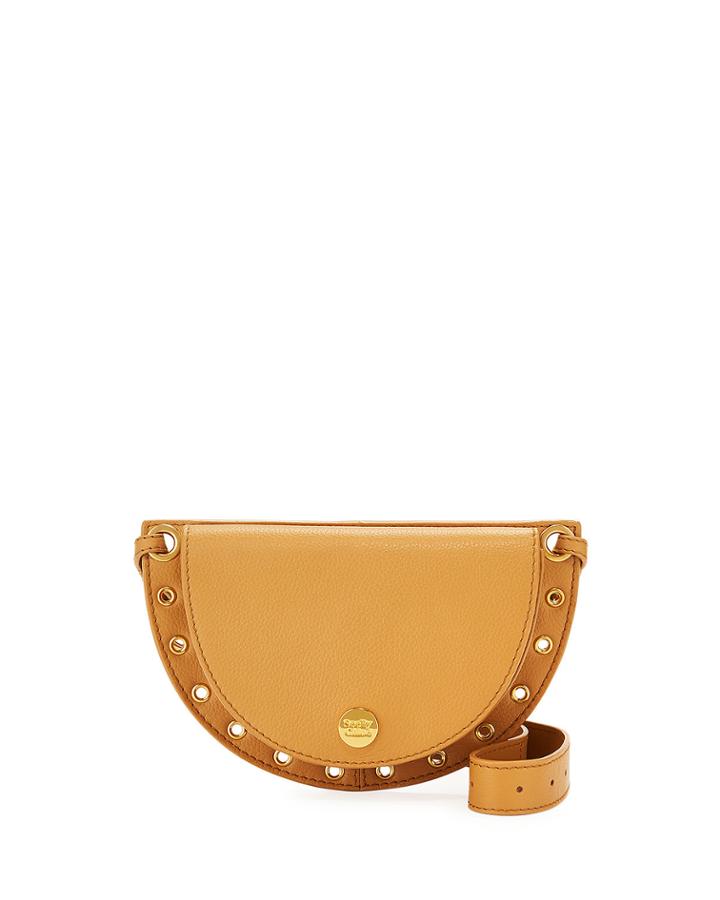 Kriss Leather Grommet Crossbody Bag