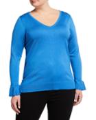 Plus Size Solid V-neck