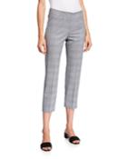 Audrey Prince Of Wales Checked Pants, White-blue