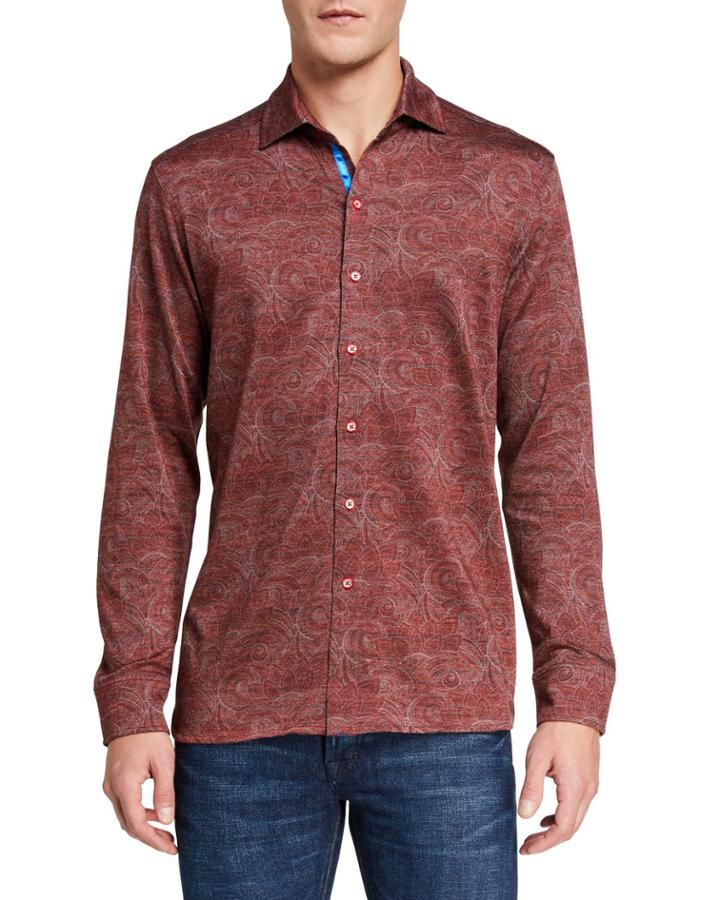 Men's Agoda Printed Button-down Knit