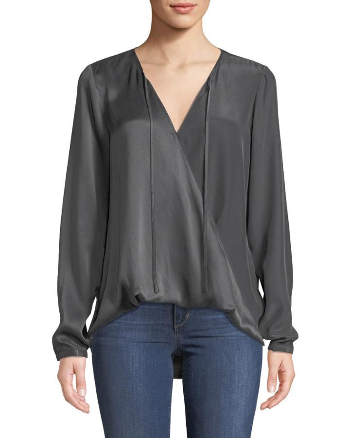 Go Flip Side Twisted Charmeuse Blouse