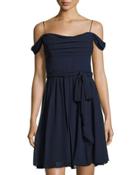 Off-the-shoulder Chiffon Cocktail Dress