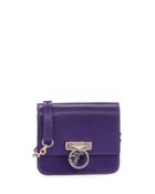 Saffiano Leather Small Crossbody Bag, Violet