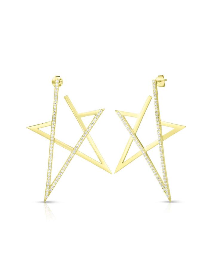 Gold-plated V-star Earrings