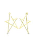 Gold-plated V-star Earrings