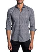 Graphic-print Sport Shirt, Black/white