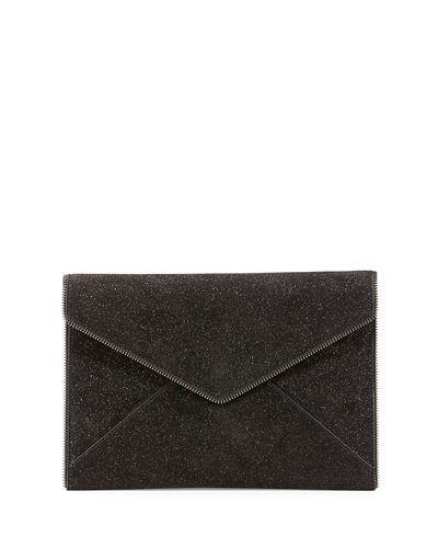 Leo Metallic Envelope Clutch Bag