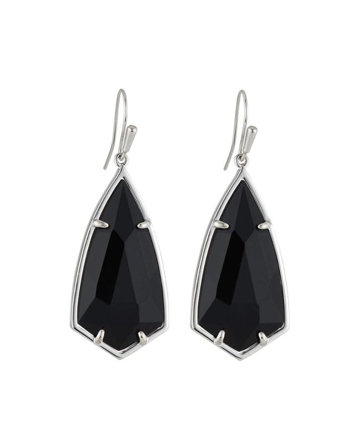 Carla Statement Earrings - Black Glass