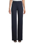High-rise Straight-leg Metallic-knit Pants