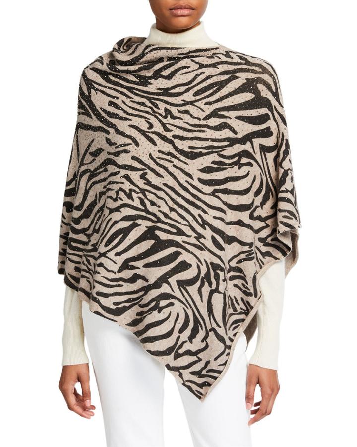 Zebra-print Poncho