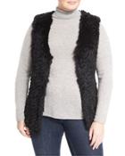 Rabbit Fur Vest, Black,