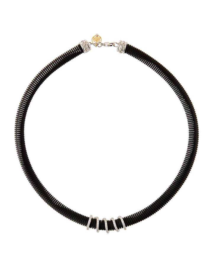 Kai Coiled Diamond Necklace, Black