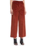 Oakley Semi-fitted Flared Cropped Corduroy Pants W/