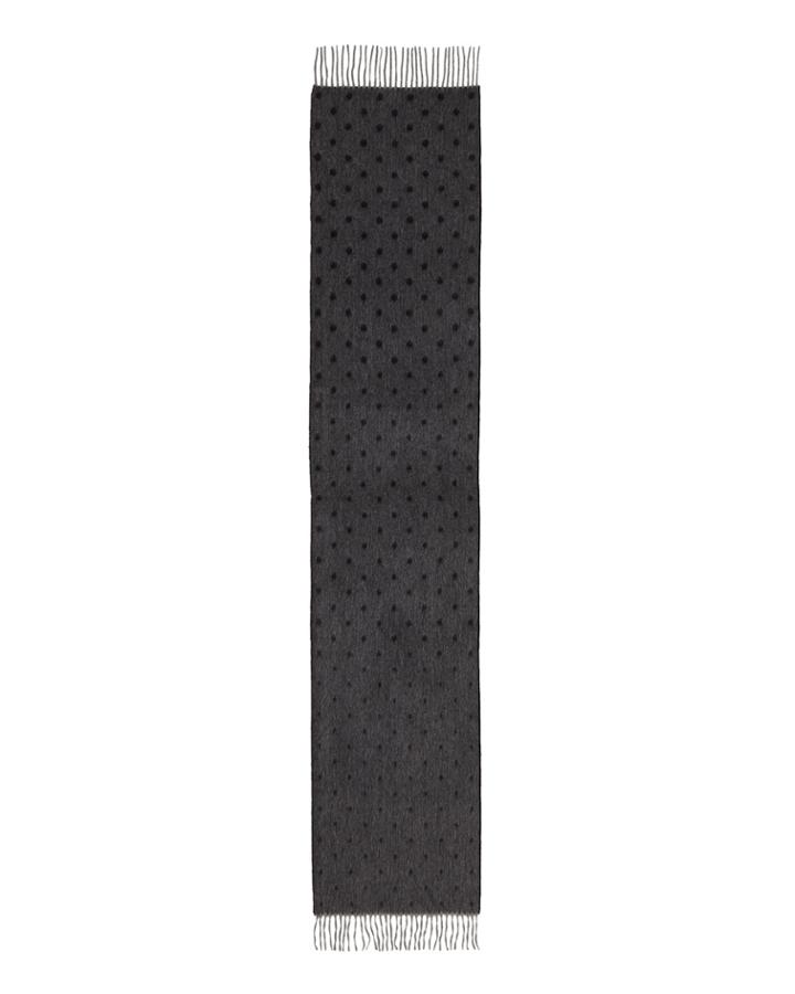 Graduated Spot Cashmere Scarf W/fringe, Black