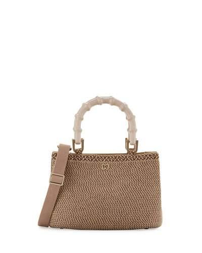 Leila Bamboo-handle Tote Bag, Bark