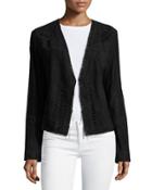 Rhea Chain-trim Suede Jacket, Black