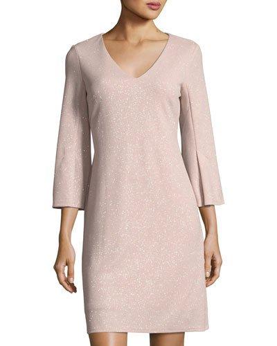 Metallic Bell-sleeve Dress