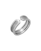 Logo De Cartier 18k White Gold Double-c Ring,