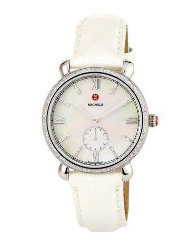 36mm Gracile Watch W/ Diamonds & Patent Leather