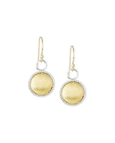 18k Two-tone Rope Circle Dangle & Drop Earrings