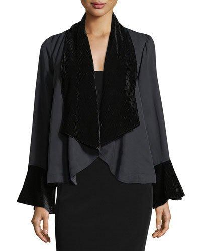 Crepe & Velvet Topper Jacket