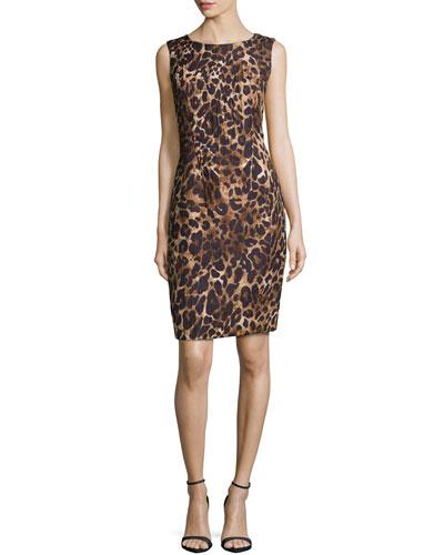 Abella Leopard-print Dress, Black