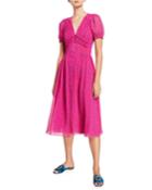 Alfonsa Printed Silk Short-sleeve Dress