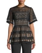 Fringe Peplum Guipure