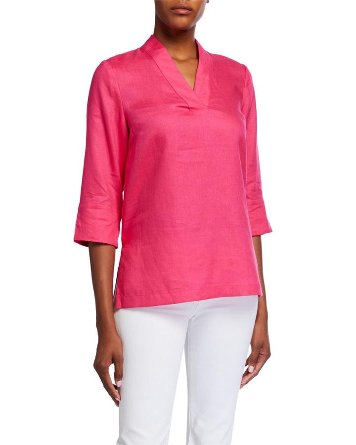 High-low Linen Tunic Top