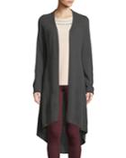 Cashmere Flared Duster Cardigan, Gray