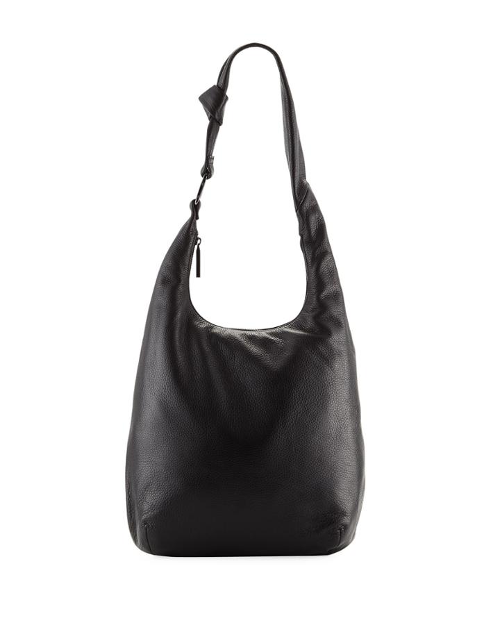 Large Hobo Buckle Bag, Black