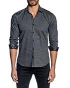 Men's Semi-fit Printed Sport Shirt With Contrast Cuffs