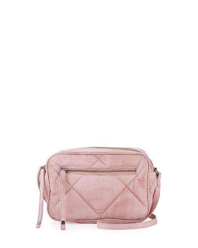 Abana Quilted Leather Crossbody Bag, Rose
