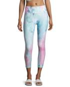 Mystic Floral Smoothie Leggings, White Pattern