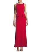 Sleeveless Column Gown W/ Peplum