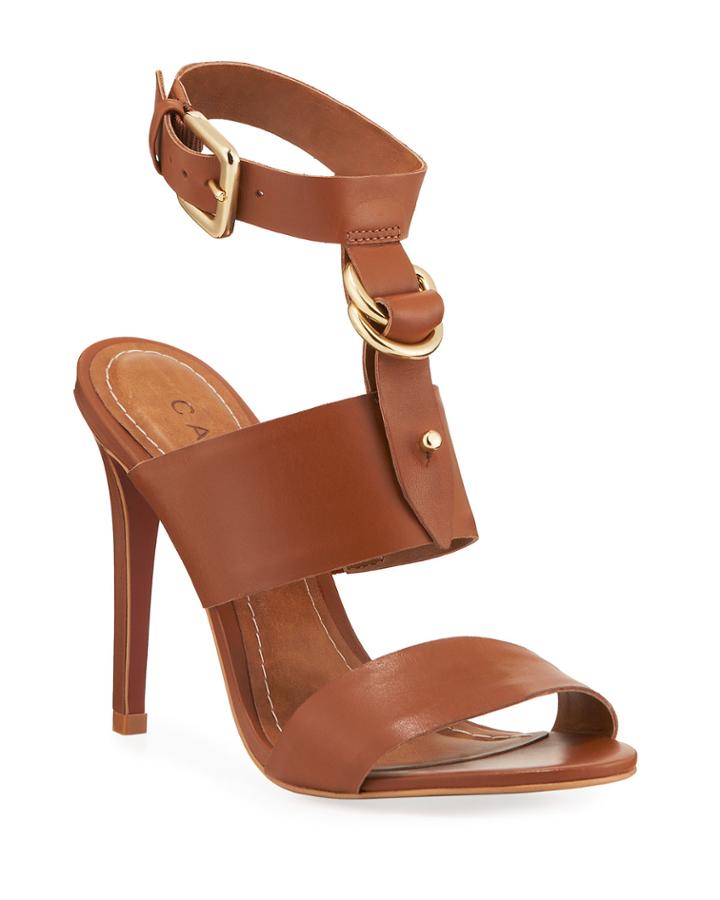 Mel Ankle-strap Leather Dress