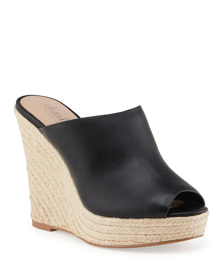 Andes Leather Wedge Espadrilles