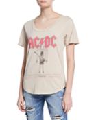 130 Acdc 1395 Distressed Graphic T-shirt