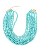 Multi-strand Beaded Necklace, Turquoise-color