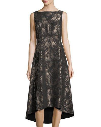 Juliana Sleeveless High-low Jacquard Dress