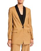 Wool Shawl Contrast Blazer