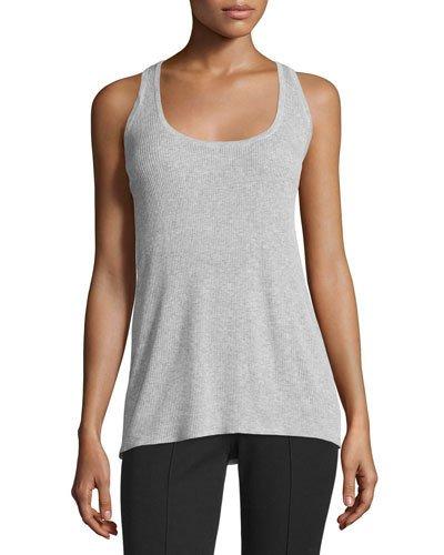 Scoop-neck Racerback Tank, Pearl Gray