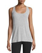 Scoop-neck Racerback Tank, Pearl Gray