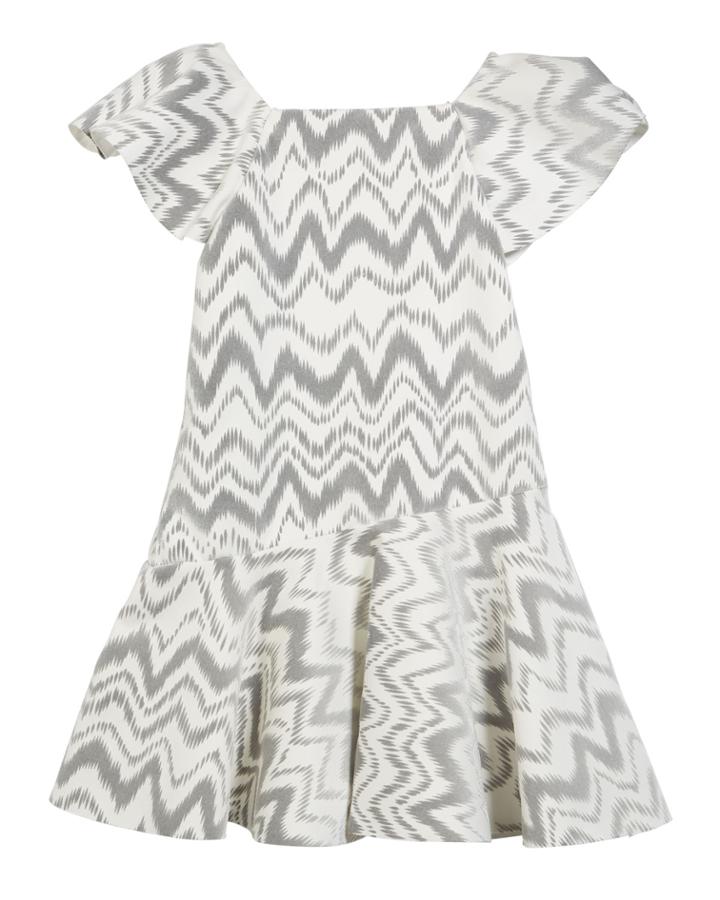Kenzie Flocked Knit Zigzag Dress,