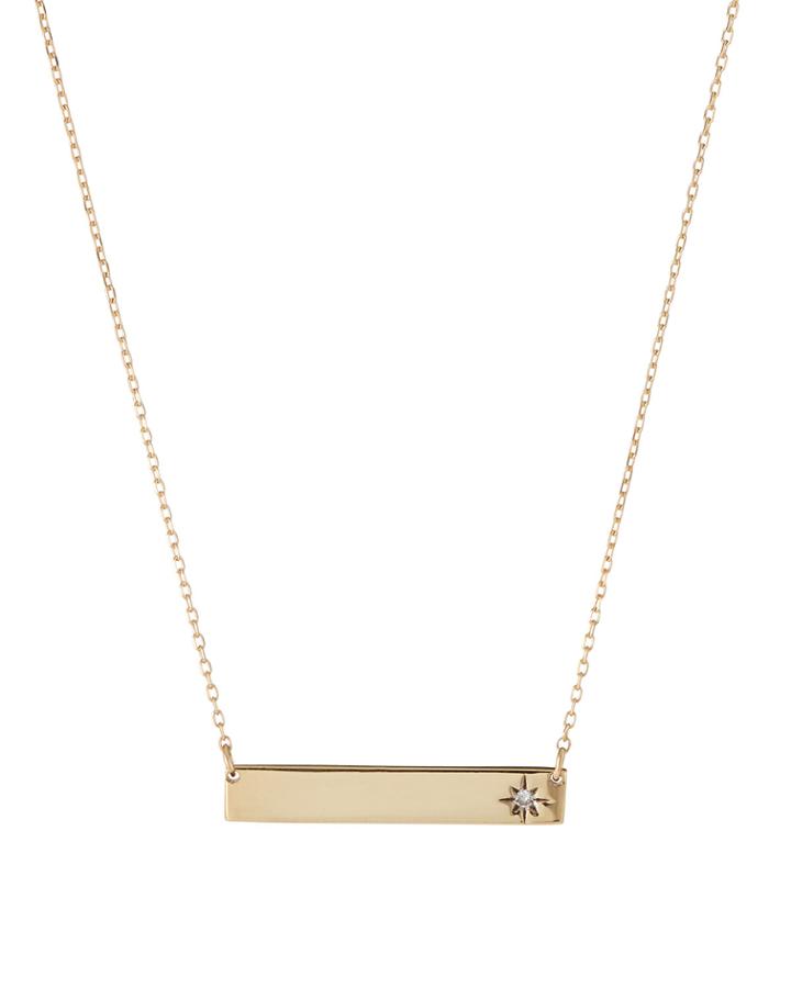 14k Tiny Diamond Rectangle