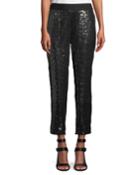 Stacey Sequin Tapered-leg Pull-on Cropped Pants