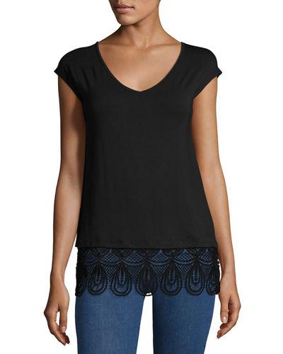 Lace-back Jersey Top