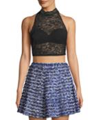 High-neck Sleeveless Chantilly