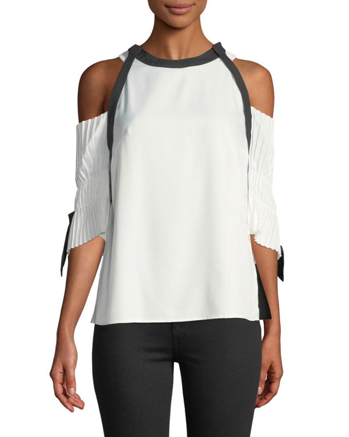 Farah Cold-shoulder Pleated