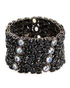 Pave Diamond, Spinel & Moonstone Statement Cuff Bracelet